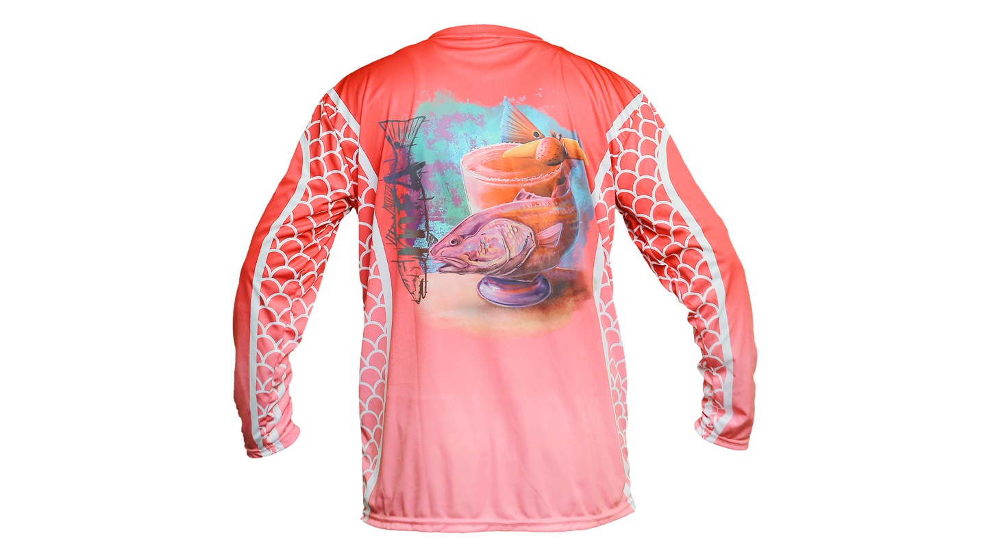 MFA Pink Fish Scale Sleeve Redfish Margarita