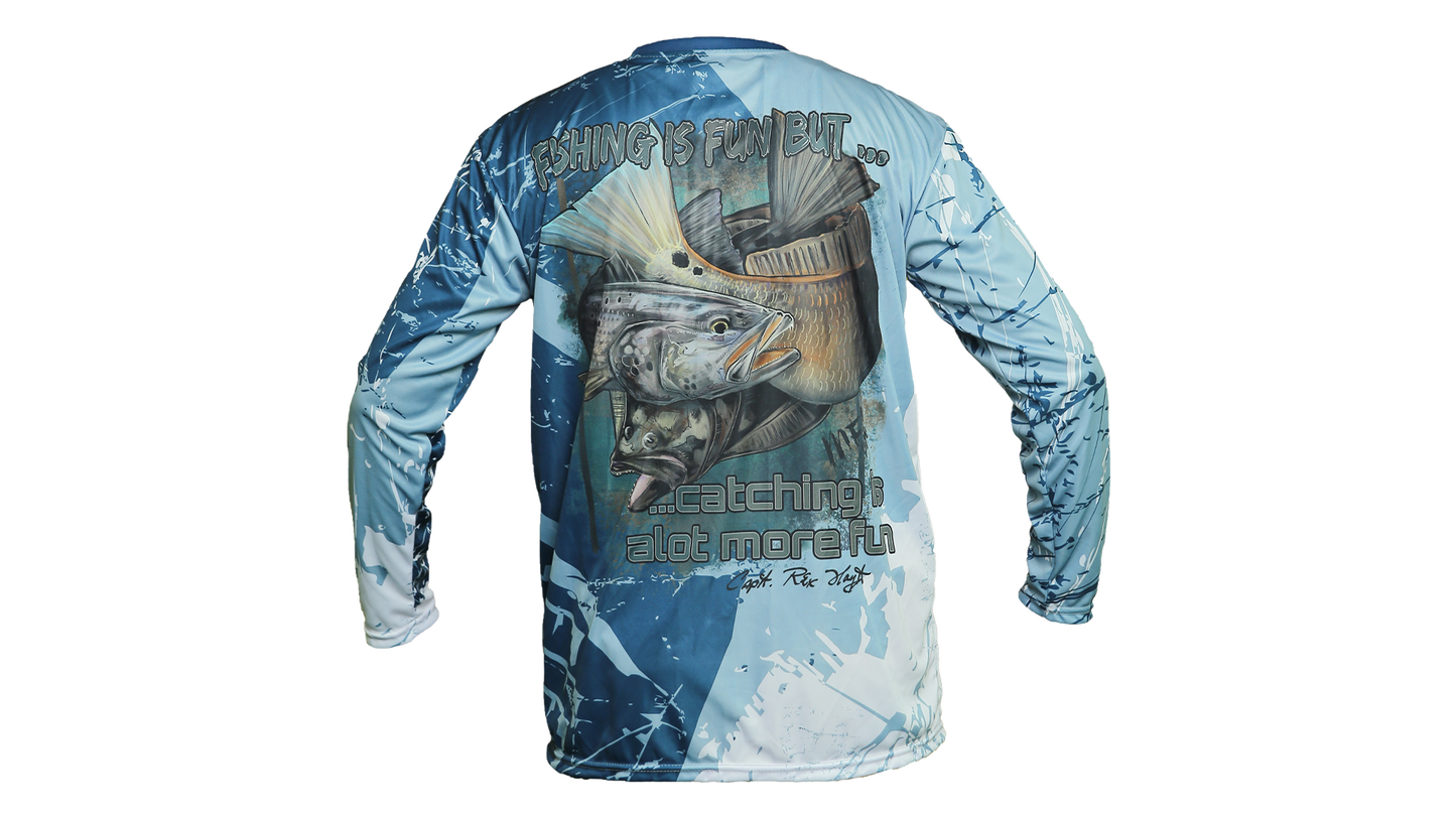 MFA Blue Multicolor "Fishing Is Fun" Rex Hoyt Signature Edition