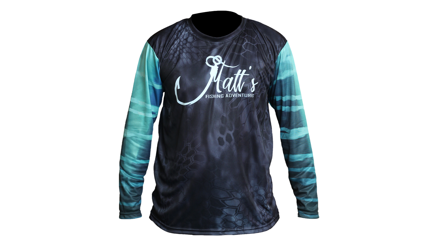 Matt's Fishing Adventures long sleeve Dri-Fit Black Kryptek Wahoo