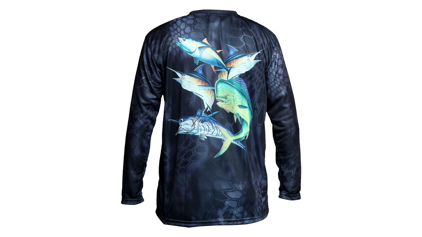 Matt's Fishing Adventures long sleeve Dri-Fit Black Kryptek Offshore