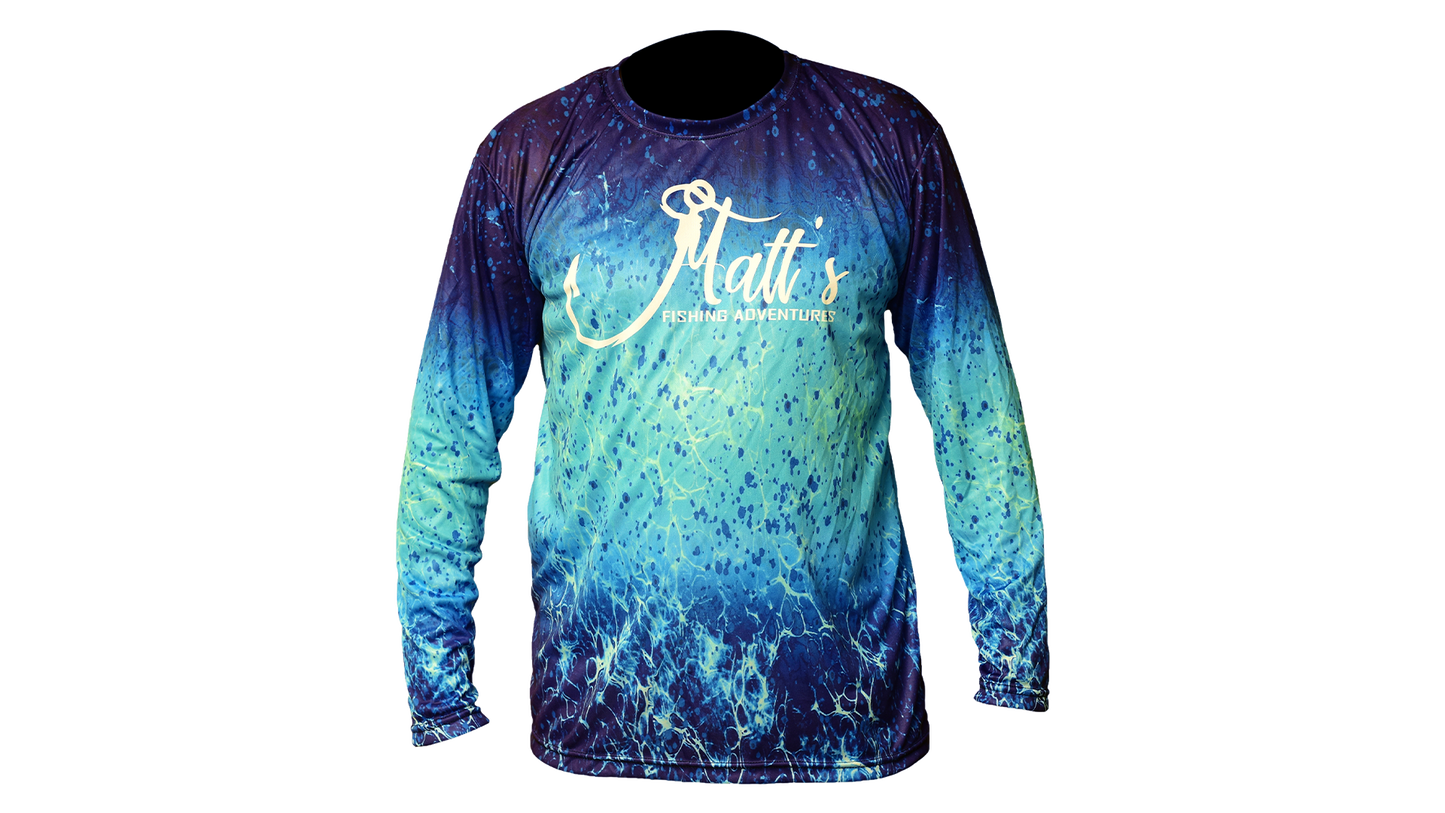 Matt's Fishing Adventures long sleeve Dri-Fit Blue Mahi