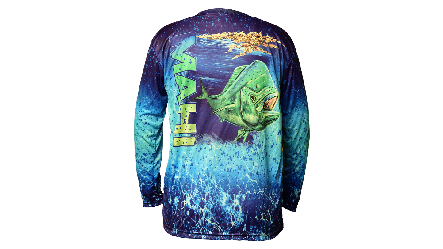 Matt's Fishing Adventures long sleeve Dri-Fit Blue Mahi