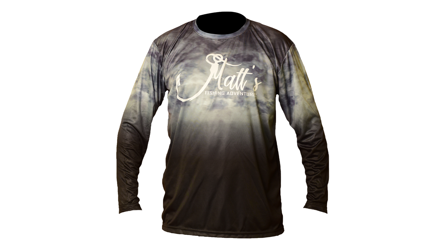 Matt's Fishing Adventures long sleeve Dri-Fit Black Fade Yellowfin Tuna