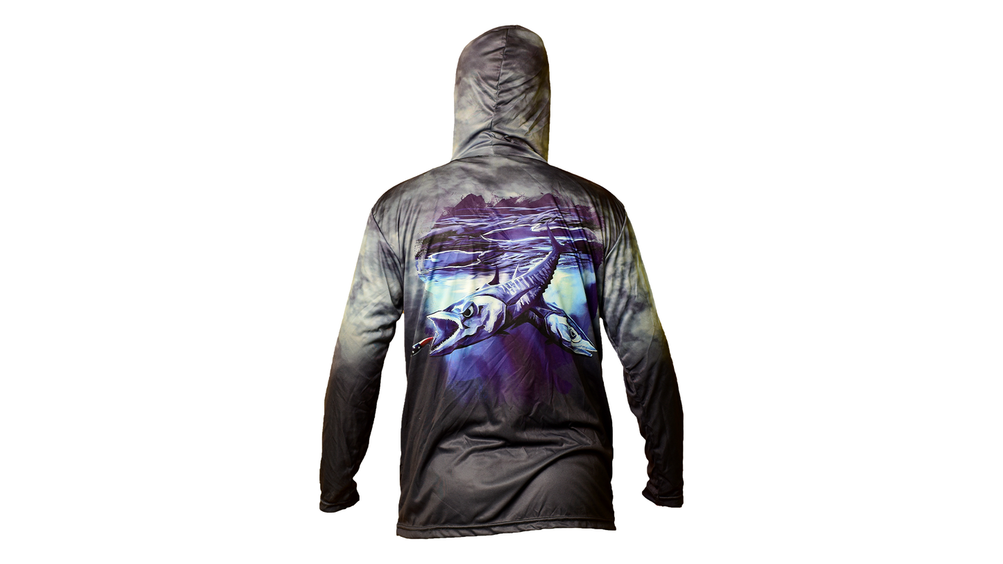 Matt's Fishing Adventures Dri-Fit Hoodie Black Fade King Mackerel
