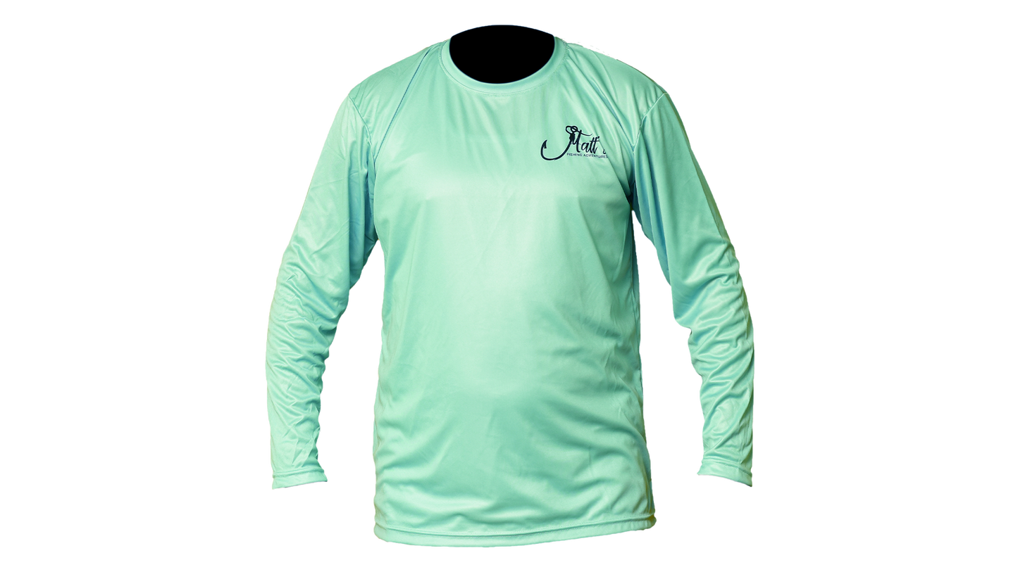 Matt's Fishing Adventures long sleeve Dri-Fit Seafoam Green Texas Marsh