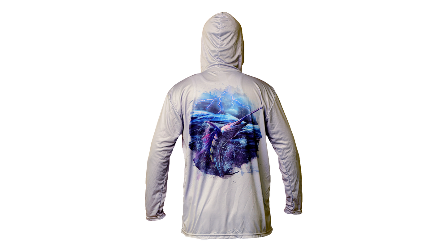 Matt's Fishing Adventures Dri-Fit Hoodie Grey Marlin
