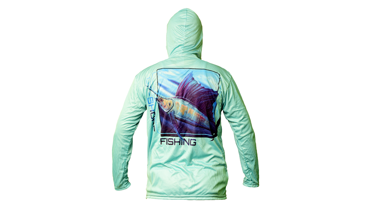 Matt's Fishing Adventures Dri-Fit Hoodie Seafoam Green Sailfish