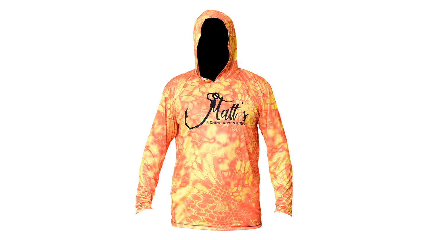 Matt's Fishing Adventures Dri-Fit Hoodie Yellow Kryptek Redfish Scene