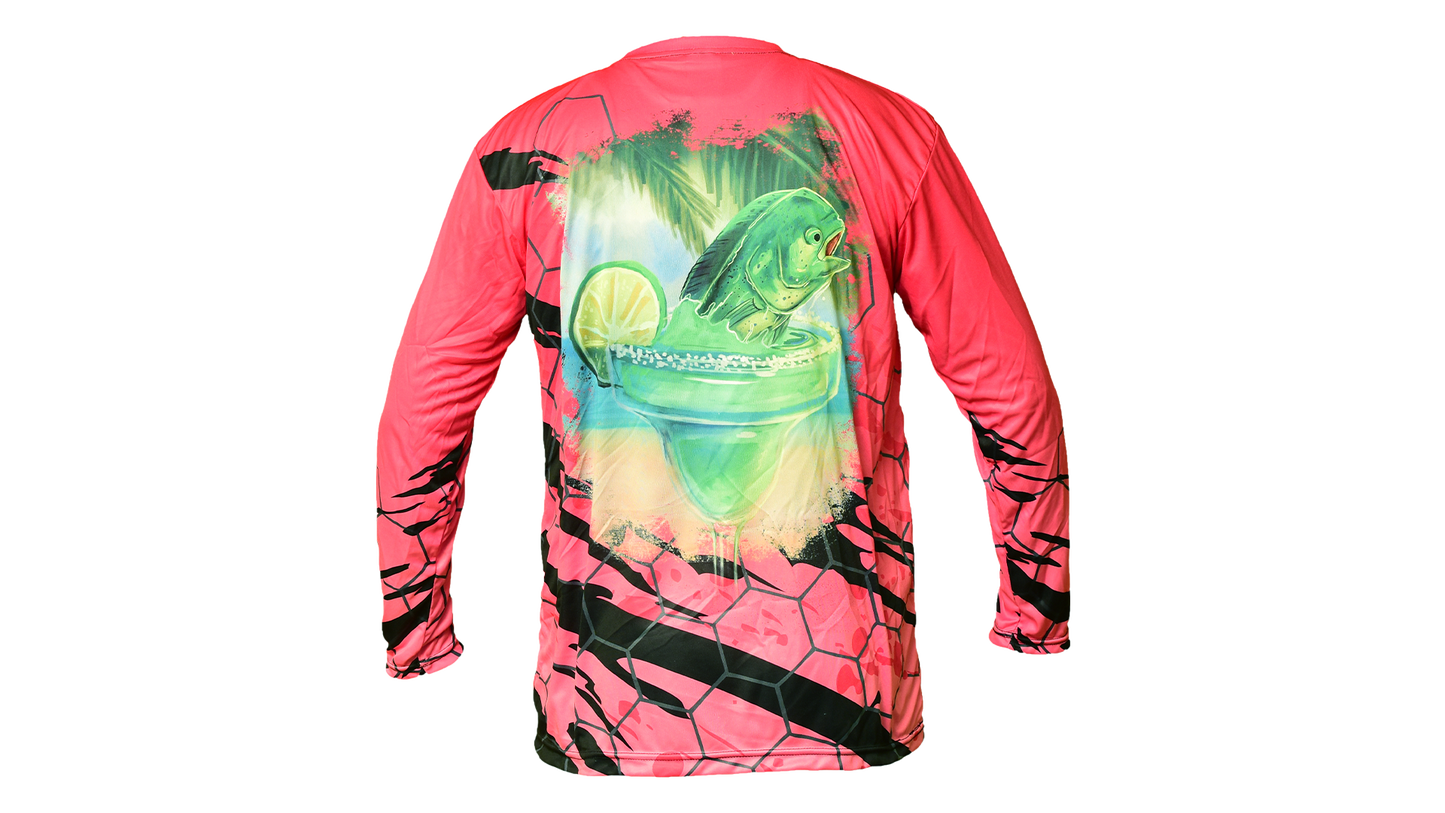 Matt's Fishing Adventures long sleeve Dri-Fit Pink Kryptek Camo Mahi Margarita