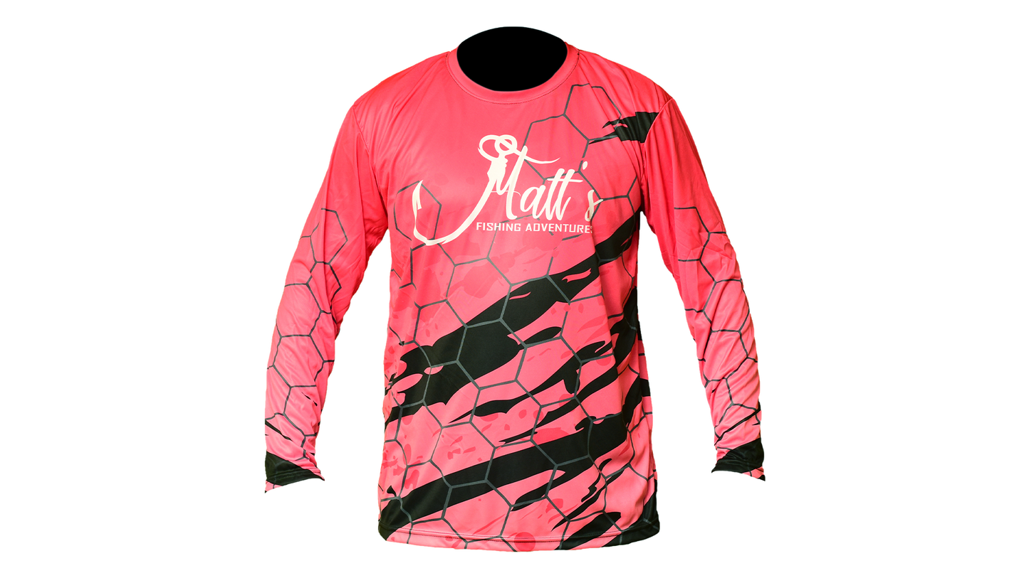 Matt's Fishing Adventures long sleeve Dri-Fit Pink Kryptek Camo Mahi Margarita