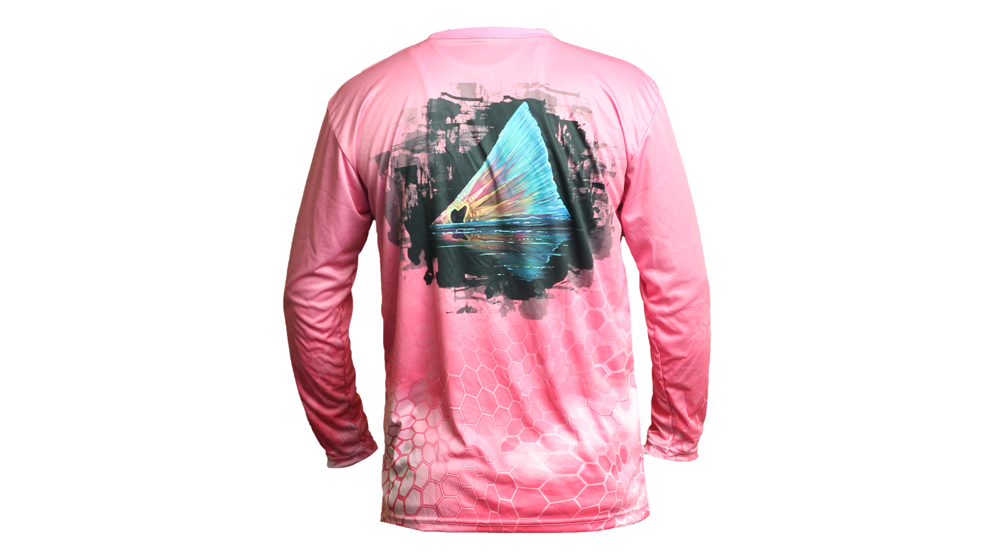 Matt's Fishing Adventures long sleeve Dri-Fit Pink Kryptek Redfish Tail