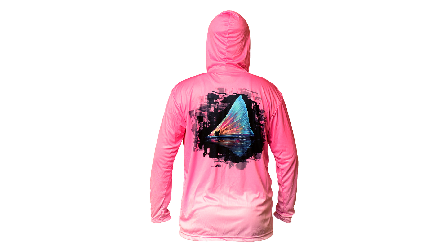 Matt's Fishing Adventures Dri-Fit Hoodie Pink Women's Redfish Tail