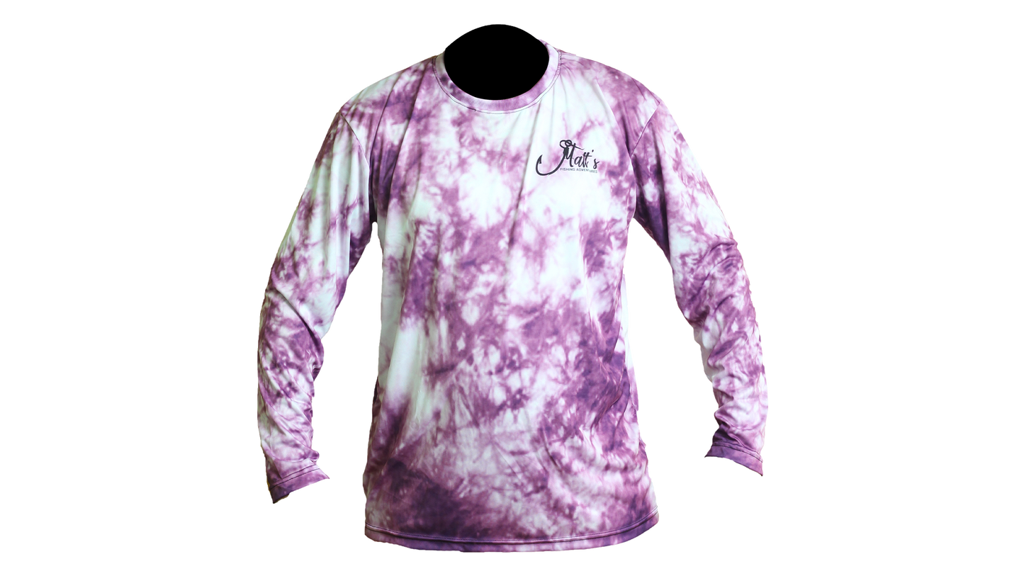 Matt's Fishing Adventures long sleeve Dri-Fit Tie Dye Night Sky Trout