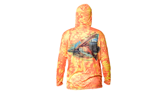 Matt's Fishing Adventures Dri-Fit Hoodie Yellow Kryptek Redfish Scene
