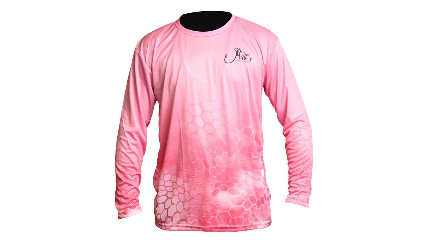 Matt's Fishing Adventures long sleeve Dri-Fit Pink Kryptek Redfish Tail