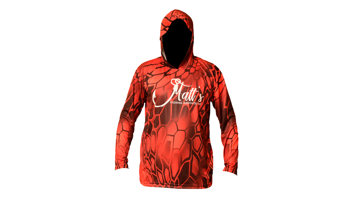Matt's Fishing Adventures Dri-Fit Hoodie Red Kryptek Redfish Tail