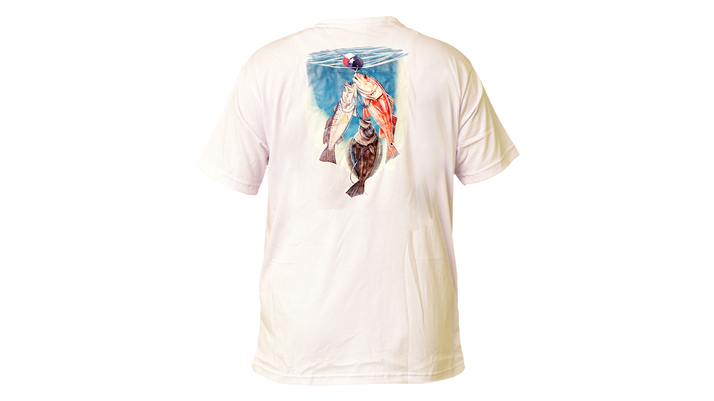 Matt's Fishing Adventures Cotton T-Shirt White Texas Slam