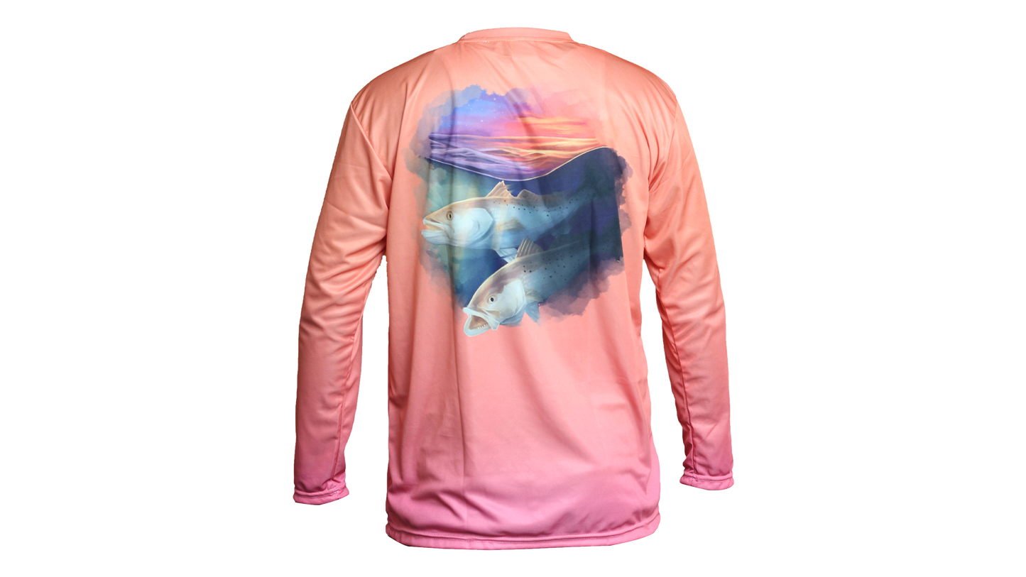 Matt's Fishing Adventures long sleeve Dri-Fit Sunset Trout