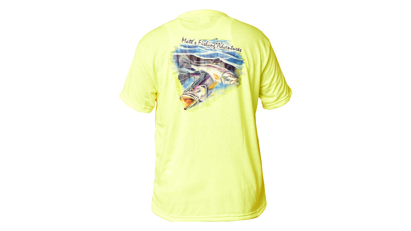 Matt's Fishing Adventures Cotton T-Shirt Yellow MFA Trout
