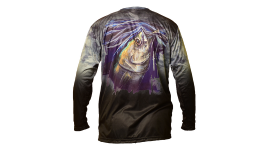 Matt's Fishing Adventures long sleeve Dri-Fit Black Fade Yellowfin Tuna