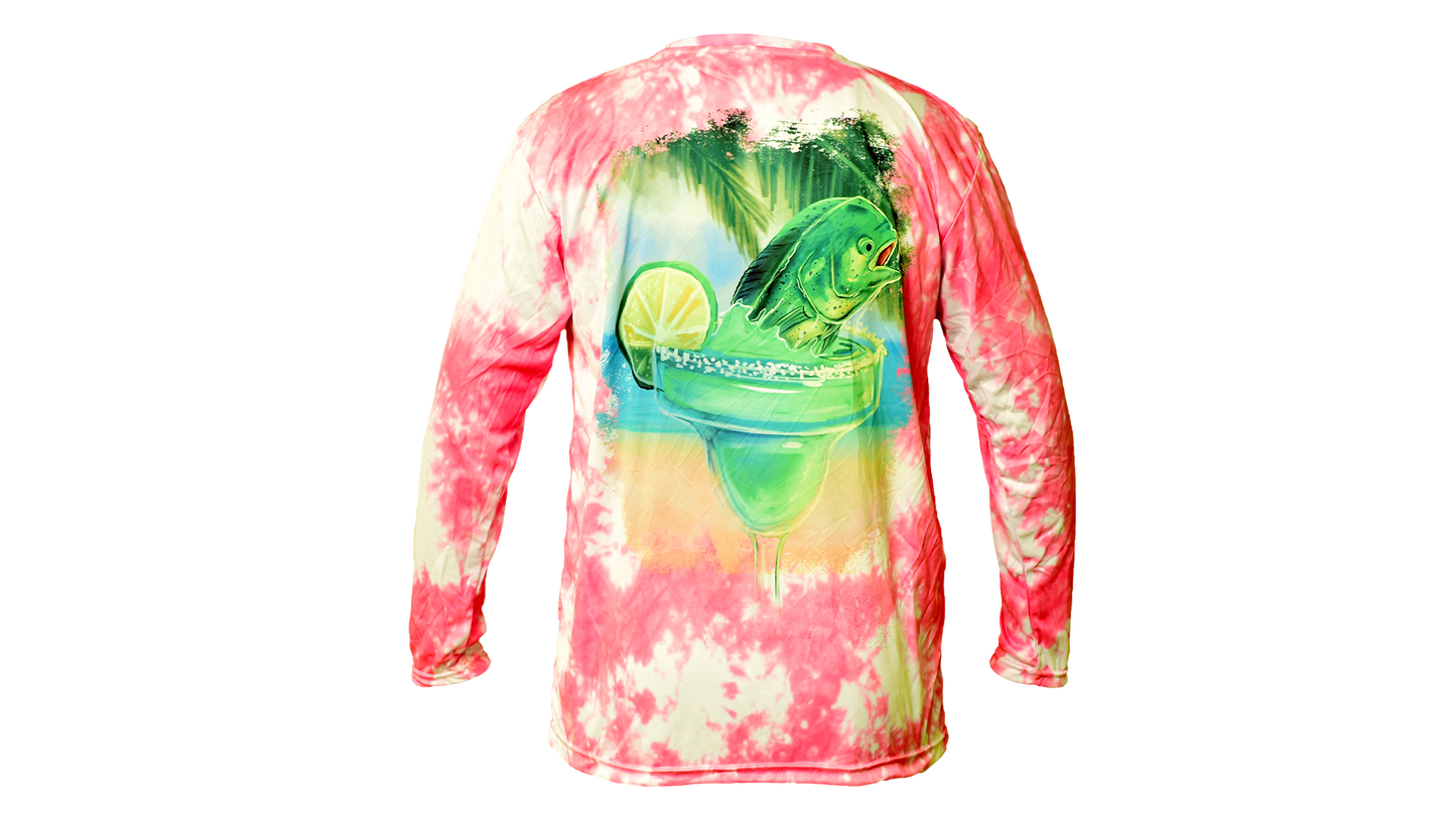 Matt's Fishing Adventures long sleeve Dri-Fit Pink Tie Dye Margarita Mahi
