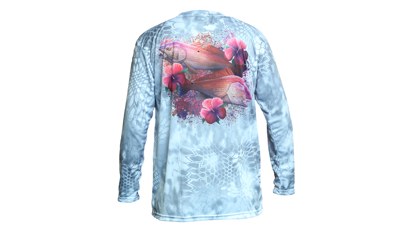 Matt's Fishing Adventures long sleeve Dri-Fit White Kryptek Women's Redfish