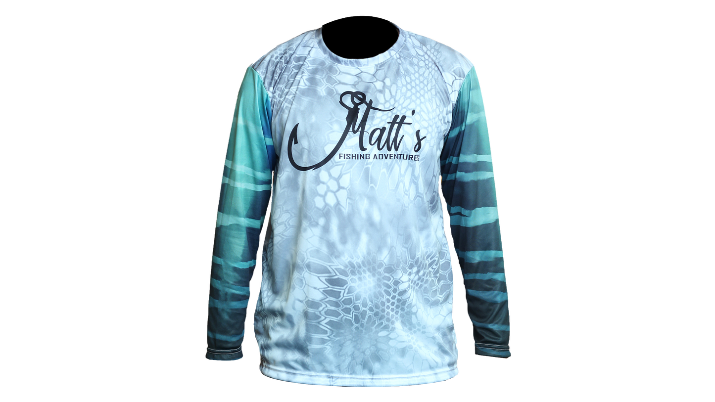 Matt's Fishing Adventures long sleeve Dri-Fit White Kryptek Wahoo