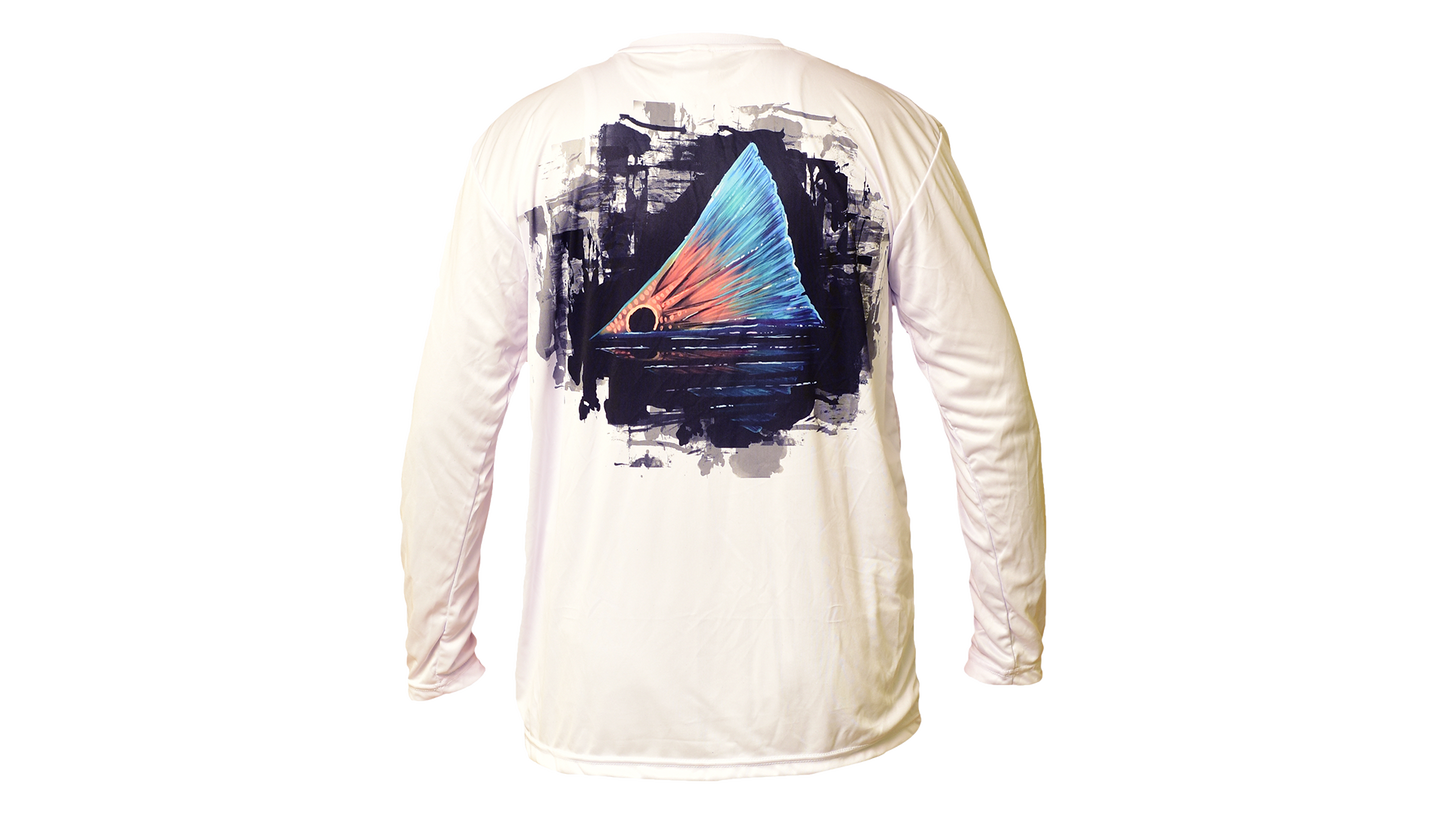 Matt's Fishing Adventures long sleeve Dri-Fit White Redfish Tail