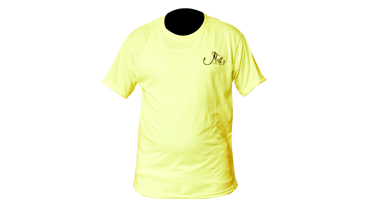 Matt's Fishing Adventures Cotton T-Shirt Yellow MFA Trout