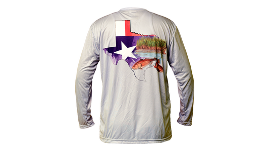 Matt's Fishing Adventures long sleeve Dri-Fit Grey Texas Marsh