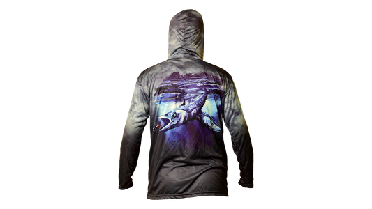 Matt's Fishing Adventures Dri-Fit Hoodie Black Fade King Mackerel