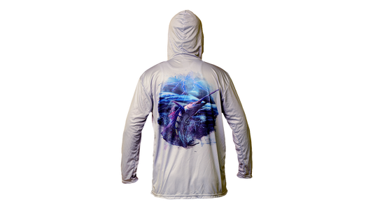Matt's Fishing Adventures Dri-Fit Hoodie Grey Marlin
