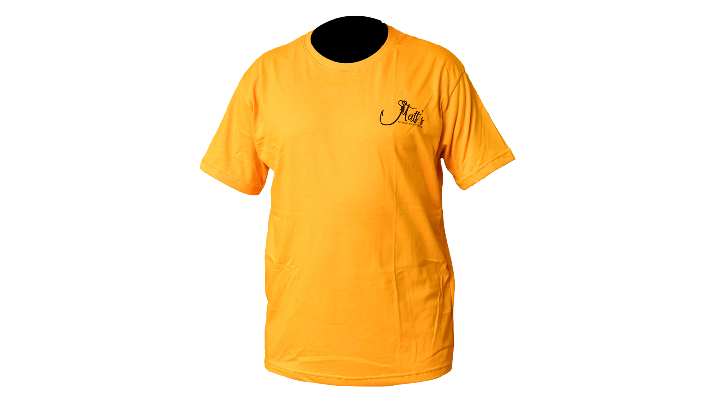 Matt's Fishing Adventures Cotton T-Shirt Yellow Shrimp Boat