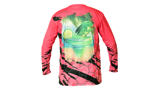 Matt's Fishing Adventures long sleeve Dri-Fit Pink Kryptek Camo Mahi Margarita