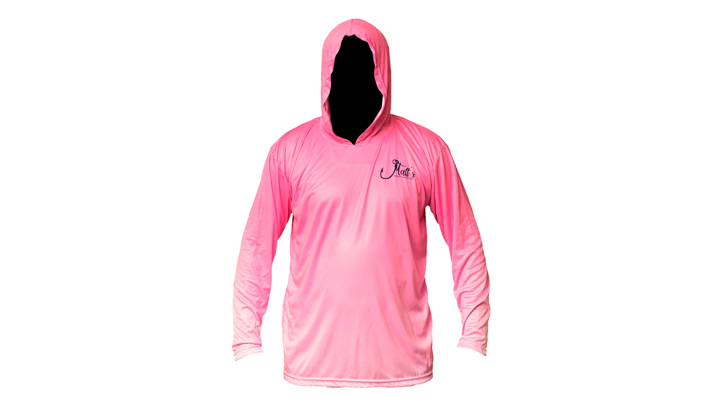 Matt's Fishing Adventures Dri-Fit Hoodie Pink Women's Redfish Tail