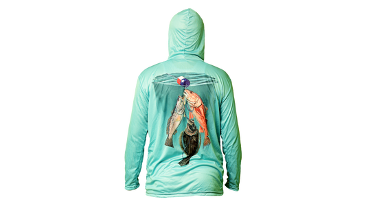 Matt's Fishing Adventures Dri-Fit Hoodie Seafoam Green Texas Slam